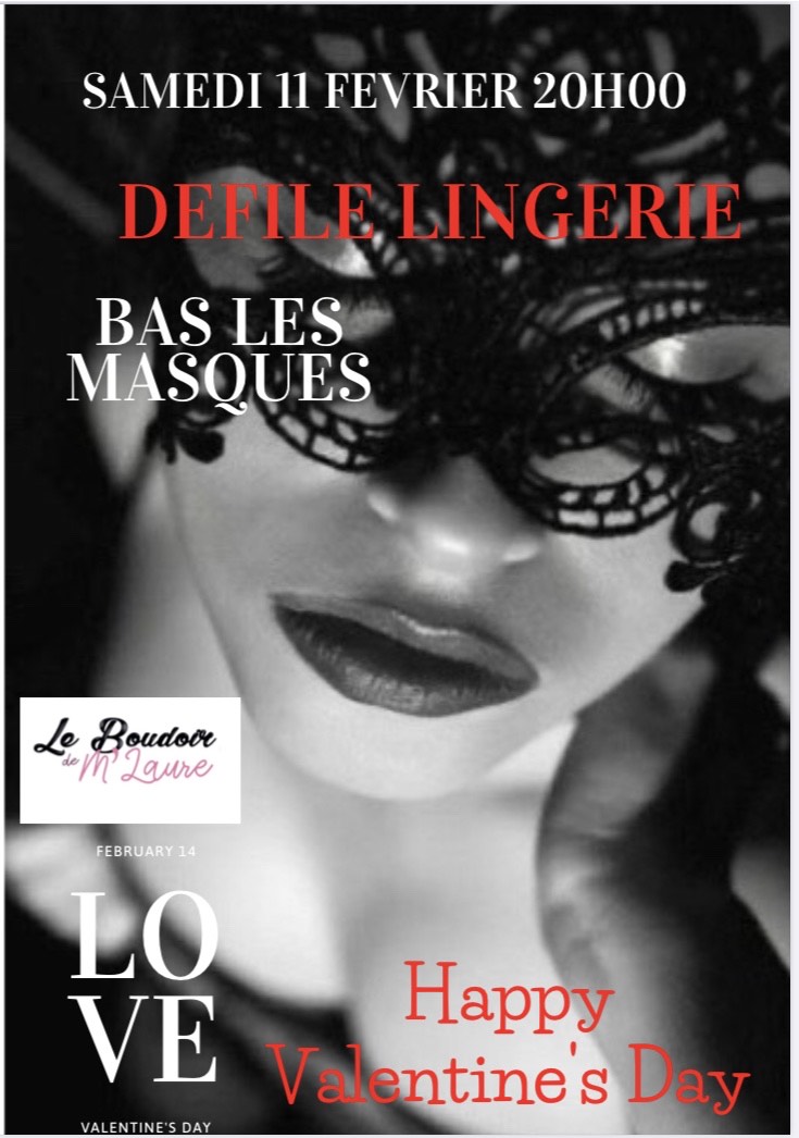 Photo femme avec masque sexy affiche spécial saint valentin